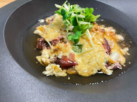 ホタルイカとわけぎのあんかけふんわり豆腐